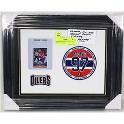 CONNOR MCDAVID "ROOKIE" PANINI STICKER FRAMED