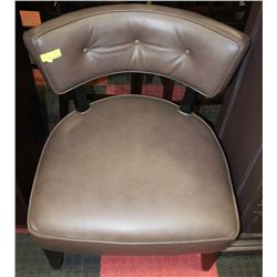 SHOWHOME GREY LEATHER ACCENT CHAIR