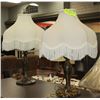 Image 1 : PAIR OF VINTAGE LAMPS WITH FRINGED SHADES