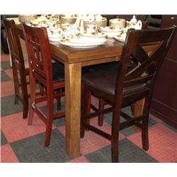 SOLID WOOD BAR HEIGHT DININGROOM TABLE WITH HIDDEN