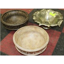 SET OF 3 ASSORTED SHOWHOME FRUITBOWLS INCL TULIP