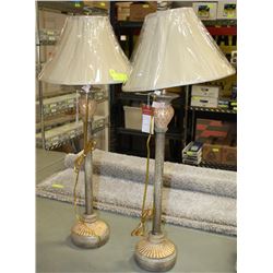 2 BUFFET STYLE MATCHING LAMPS WITH SHADES