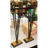 Image 1 : PAIR OF TALL WROUGHT IRON AND GOLD LEAF CANDLE