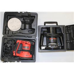 BLACK & DECKER ROUTER & ORBIT SANDER IN HARD CASES