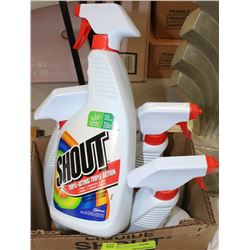 BOX WITH 4 BOTTLES SHOUT TRIPLE ACTION CLEANER
