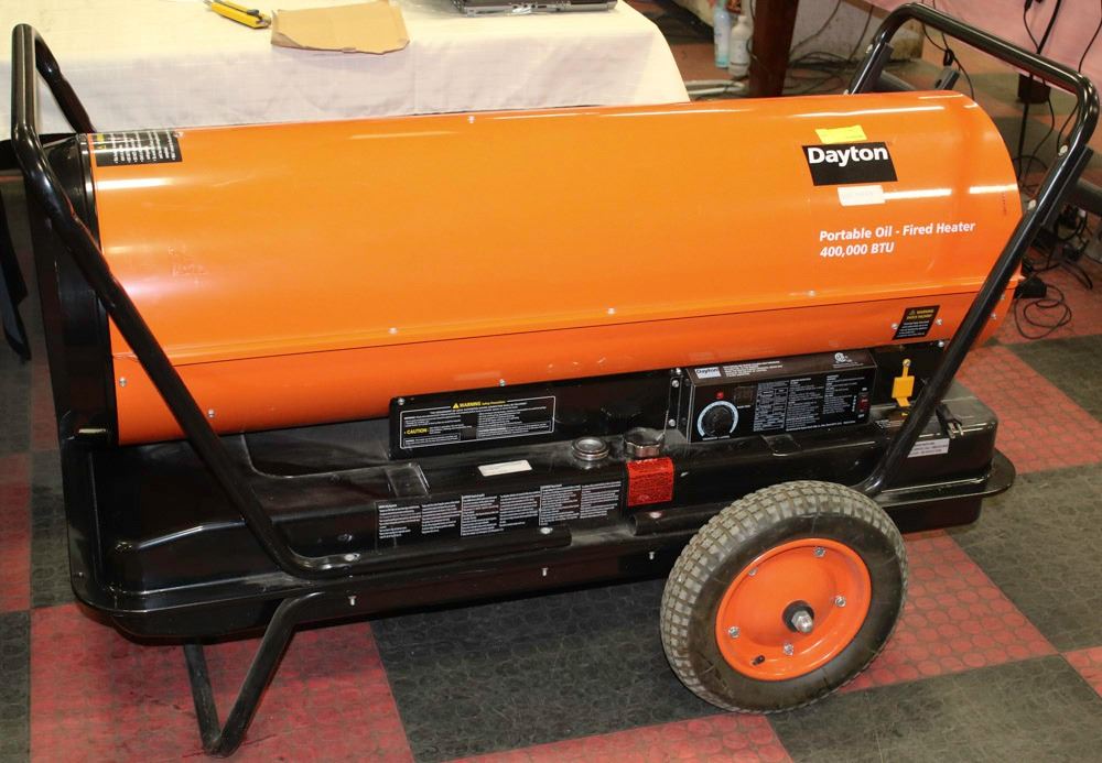 NEW DAYTON 400,000 BTU PORTABLE OIL FIRED HEATER portable oil fired heater