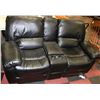 Image 1 : AS IS BLACK LEATHERETTE RECLINING HOME THEATER