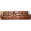 Image 1 : 1601 BROWN LEATHER SOFA AND LOVESEAT
