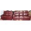 Image 1 : WHISTLER WINE LEATHER/PVC RECLINING SOFA  AND