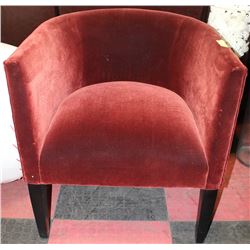 SHOWHOME DARK RED VELVET STYLE ARM CHAIR