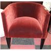 Image 1 : SHOWHOME DARK RED VELVET STYLE ARM CHAIR