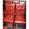 Image 1 : SHOWHOME 4 PC RED LEATHERETTE SIDECHAIR SET