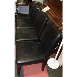 SHOWHOME BLACK LEATHERETTE 4 PC SIDECHAIR SET
