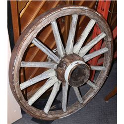 36" WOOD SPOKE WAGON WHEEL ANTIQUE