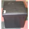 Image 1 : LEATHERETTE OTTOMAN WITH LID 14"X15" DARK BROWN