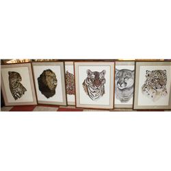 COLLECTION OF 6 ASSORTED CAT THEMED FRAMED