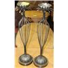Image 1 : PAIR OF METAL HEAVY BASE FLORAL CANDLE HOLDERS