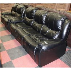 ESTATE BONDED LEATHER BLACK RECLINING SOFA &