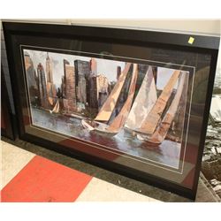 SHOWHOME LARGE SAILBOAT NEW YORK FRAMED PICTURE