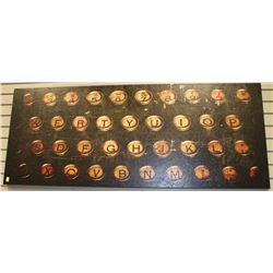 SHOWHOME VINTAGE TYPEWRITER KEY CANVAS ART