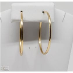 #2-14K YELLOW GOLD HOOP EARRINGS(1.78G)