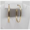 Image 1 : #2-14K YELLOW GOLD HOOP EARRINGS(1.78G)