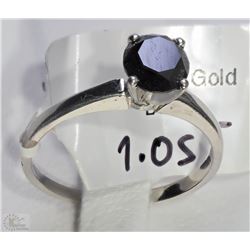 #15-10K WHITE GOLD BLACK DIAMOND(1.05CT)