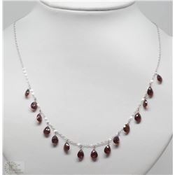 #16-10K WHITE GOLD GARNET(16.00CT) NECKLACE