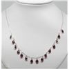 Image 1 : #16-10K WHITE GOLD GARNET(16.00CT) NECKLACE