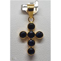 #19-18K YELLOW GOLD SAPPHIRE(0.87CT) PENDANT