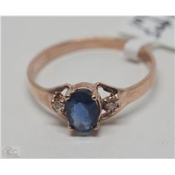 #21-10K ROSE GOLD SAPPHIRE(0.60CT) AND DIAMOND