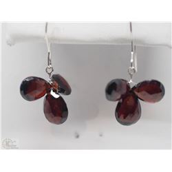 #22-14K WHITE GOLD GARNET(12.00CT) EARRINGS
