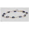 Image 1 : #23-14K YELLOW GOLD SAPPHIRE(11.9CT) BRACELET