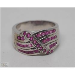 #25-STERLING SILVER RUBY(1.20CT) RING SIZE 7.5