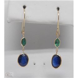#26-14K YELLOW GOLD SAPPHIRE & EMERALD (3.90CT)