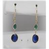 Image 1 : #26-14K YELLOW GOLD SAPPHIRE & EMERALD (3.90CT)