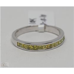 #33-10K WHITE GOLD YELLOW DIAMOND RING SIZE 7