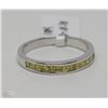 Image 1 : #33-10K WHITE GOLD YELLOW DIAMOND RING SIZE 7