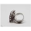 Image 2 : #47-STERLING SILVER GARNET RING SIZE 8