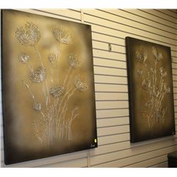 PAIR OF SHOWHOME FLORAL CANVAS ART PICTURES