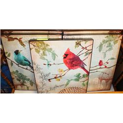 SHOWHOME 5 PC WOOD BIRD WALL PLAQUE SET