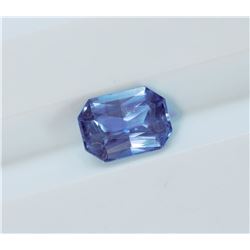 0.74ct Emerald Cut Natural Ceylon Blue Sapphire