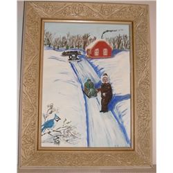 original painting "Winter Pleasure" - Robert A. Langdon - peinture originale "Plaisir d'hiver"