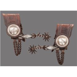 California Silver Inlaid Diamond Spurs