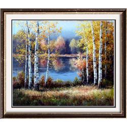 Fantastic Impressionism Canvas Fall Reflections Colorful Original Signed Art