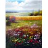 Image 1 : Colorful Floral Landscape Texture Italian Original RARE ART Museum Quality Painting Impressionism Ar