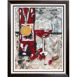 Janier Perfect Wine Acrylic on Canvas Heavy Texture Fantastic Original