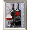 Image 5 : Contemporary Wine Painting Modern Black Red White Canvas Signed Original
