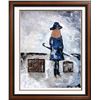 Image 4 : After the Rain Beautiful Acrylic Painting on Canvas 20x16 Janier Girl Suitcases