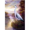 Image 2 : MP Elliott Fantastic Marsh Egret Realism Colorful Impressionstic Painting Original